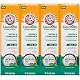 ARM & HAMMER Essentials Whiten & Strengthen Fluoride Toothpaste-4 Pack of 4.3oz Tubes, Fresh Mint- 100% Natural Baking Soda- Fluoride Toothpaste