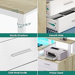 YITAHOME L Shaped Desk with 3 Drawers, 65" Corner