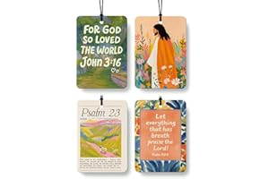 EKGJW Jesus Christian Cologne Car Air Freshener 4 Pcs, Colorful Floral Religious Hanging Air Freshener for Cars Bathroom Dorm Books Decor, Jesus Christian Accessories Gifts for Women Men