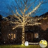ooklee 2 Pack Fairy Lights Battery Operated 10M 100 LED Waterproof Warm White view 2
