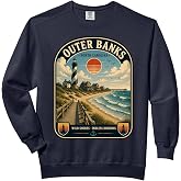 Outer Banks North Carolina Vintage OBX Coastal Travel Comfort Colors Adult Sweatshirt