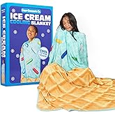 Cozy Concepts Co. Ice Cream Easter Cooling Blanket, Cool Stuff for Cozy Days and Nights, Easter Basket Gift for Kids, Includes 1 Soft Blanket with Ice Cream Design