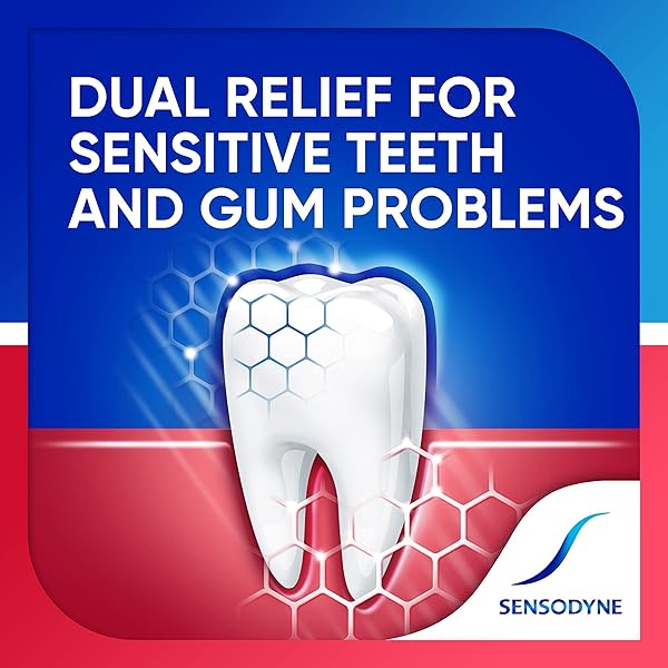SENSODYNE SENSITIVITY & GUM WHITENING TOOTHPASTE, TOOTHPASTE FOR SENSITIVE TEETH & GUM PROBLEMS, 3.4 OUNCES