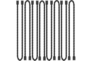 Dreamxiang 8Pcs 12-inch Silicone Cable Ties Reusable Steel-Core Silicone Twist Cable Tie Straps for Bundling and Organizing Colorful Bendable Holder Strap for Indoor and Out All Purpose, Black