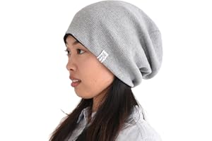 CHARM Womens Slouchy Cotton Beanie Hat - Mens Baggy Slouch Chemo Hat Toque Japanese Style