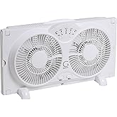 Genesis Twin Fan High Velocity Reversible AirFlow Fan, LED Indicator Lights Adjustable Thermostat & Max Cool Technology, ETL 