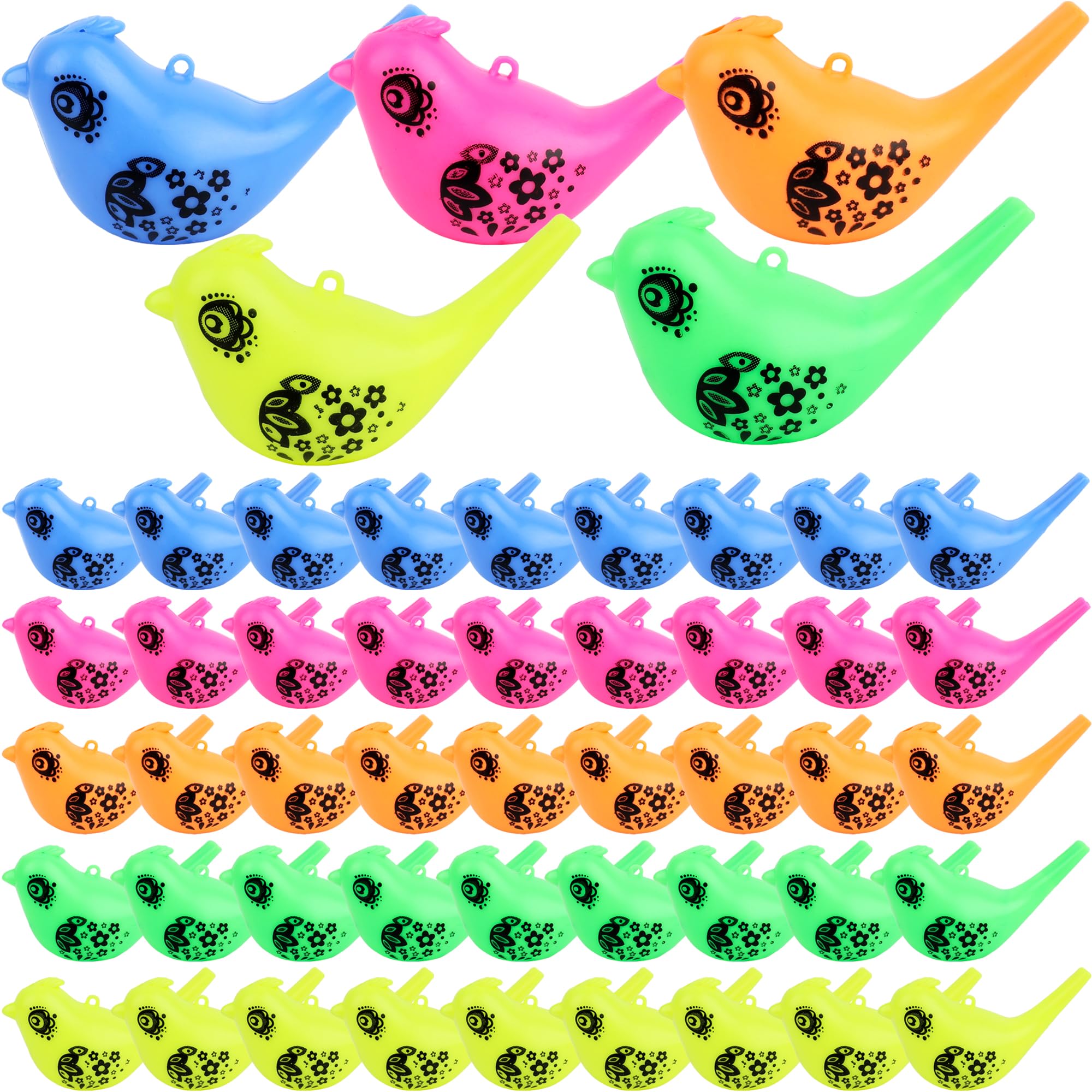 Photo 1 of 50 Pcs Plastic Bird Water Whistle Colorful Bird Water Whistle Bulk Novelty Water Warblers Whistle for Kids Adults Water Bath Party Games Favors Birthday Gift Fun Musical Instrument Toy, 5 Colors