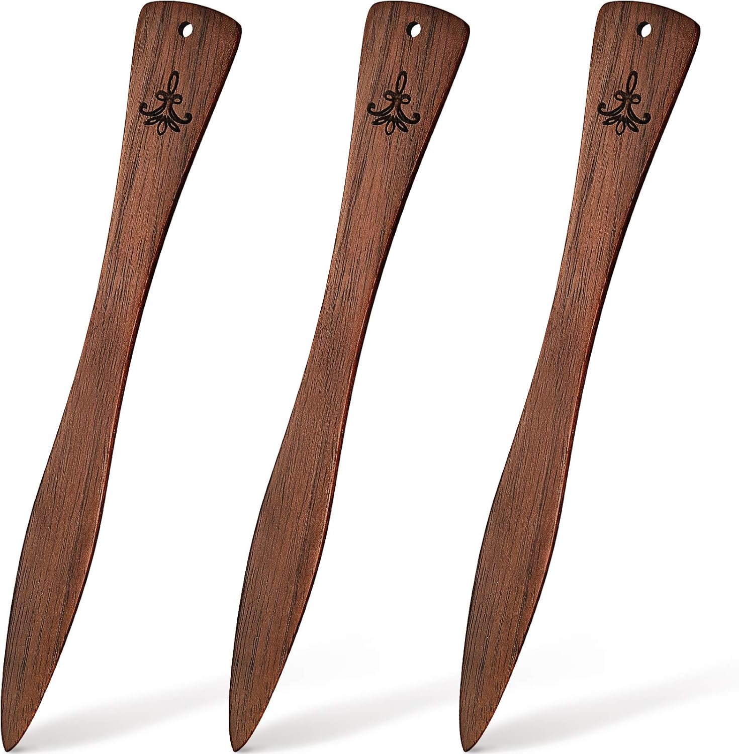 3 Pieces Wooden Letter Opener Wooden Bookmark Handmade Wooden 2 in 1