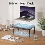 BONTEC Monitor Stand with Drawer 3 Height Adjustable Riser Mesh Platform view 6