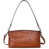 HESHE Leather Crossbody Bags for Women Lightweight Shoulder Purse Zipper Soft Vintage Satchel Handbags Travel Purse