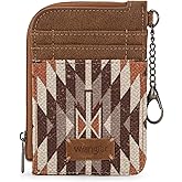 Montana West Wrangler Card Wallet for Women Vintage Aztec Western Credit Card Holder for Women Credit Card Wallet with Zipper Pocket WG2213-W005BR