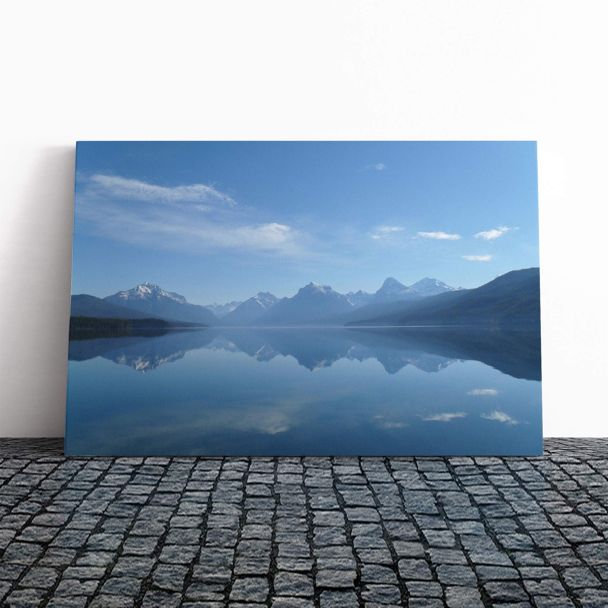 Landscape Montana Lake USA Canvas Print | Gallery Wrapped 30mm Frame Wall Art | 20x14 inches | Ready to Hang | Modern Landscape Picture | Living Room Bedroom Lounge Office