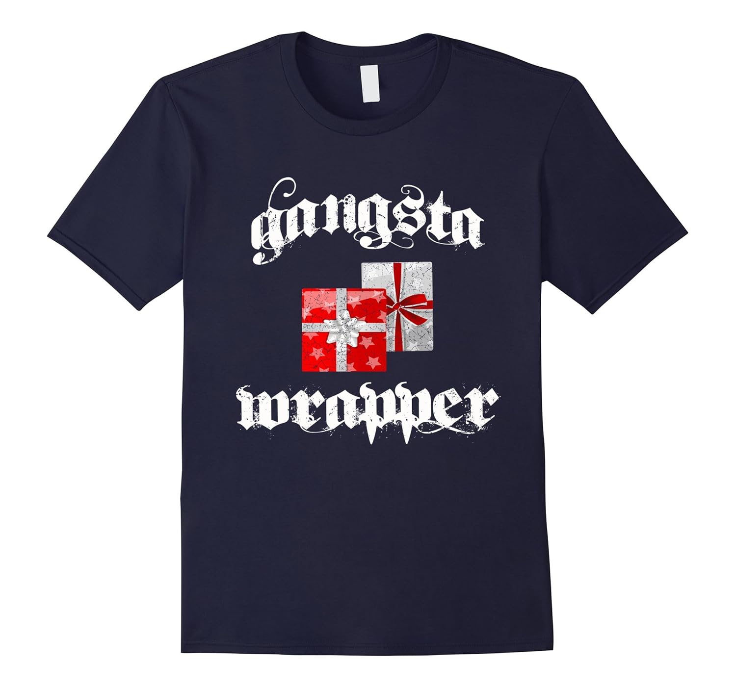 Vintage Gangsta Wrapper Distressed Shirt Christmas Paper-ANZ