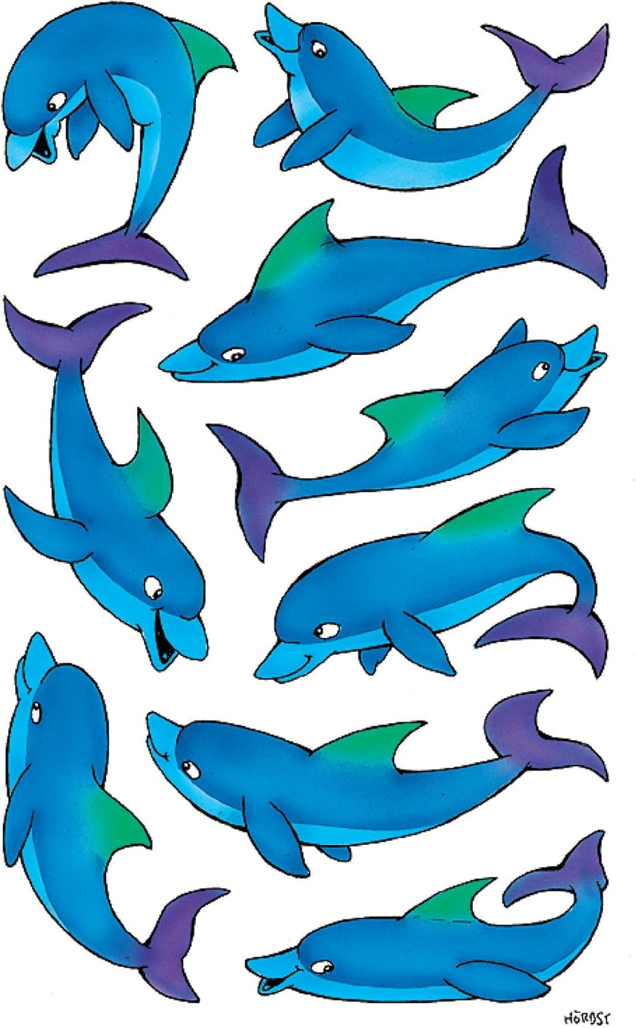 Naklejki na blyszczacym papierze Z Design Kids Delfiny: 53444, Delfine, 7.6 x 12 cm