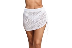 AI'MAGE Women's Crochet Cover Up Skirt 2025 Knit Drawstring Beach Skirt Coverups for Swimwear XS-XXL