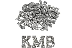 Generic Iron on Patch Decorative A-Z Dark Black Glitter Alphabet Applique Rhinestone English Letter for DIY Clothes Repair Ha