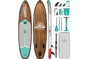 WINNOVATE WIN IN INNOVATE Winnovate 11'x33 x6 Inflatable Stand Up Paddle Board, Wide Paddle Board for Adults & Youth, Paddle Board Accessories with Non-Slip Deck, 3 Removable Fins, Adjustable Paddle, Leash, Hand Pump,Dry Bag