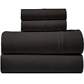 Road Trip America Jersey Sheets Set - Cotton (4 Pieces) All Seasonal Deep Pockets Soft Cozy Knit Stretchy Bed Sheets - Hotel and Residential Quality (Black, Queen)