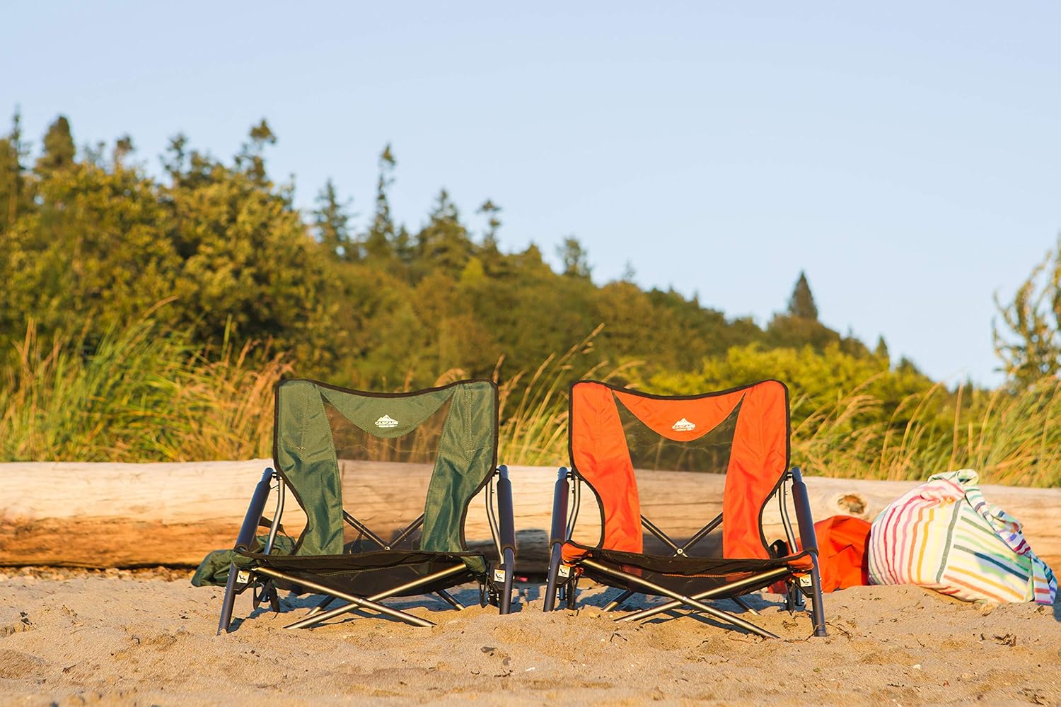 Cascade Mountain Tech Camping Chair - Low Profile Folding Chair for Camping, Beach, Picnic, Barbeques, Sporting Event with Carry Bag : Sports & Outdoors