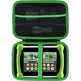 Lebakort Storage Case Compatible with Leapfrog LeapPad Academy/LeapPad Ultimate/Epic Academy Edition 7-Inch Touchscreen Learning Tablet (Black + Green Case)