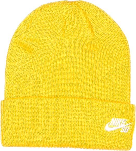 Nike SB Fisherman' Knit Beanie. Yellow/White.: Amazon.co.uk: Clothing