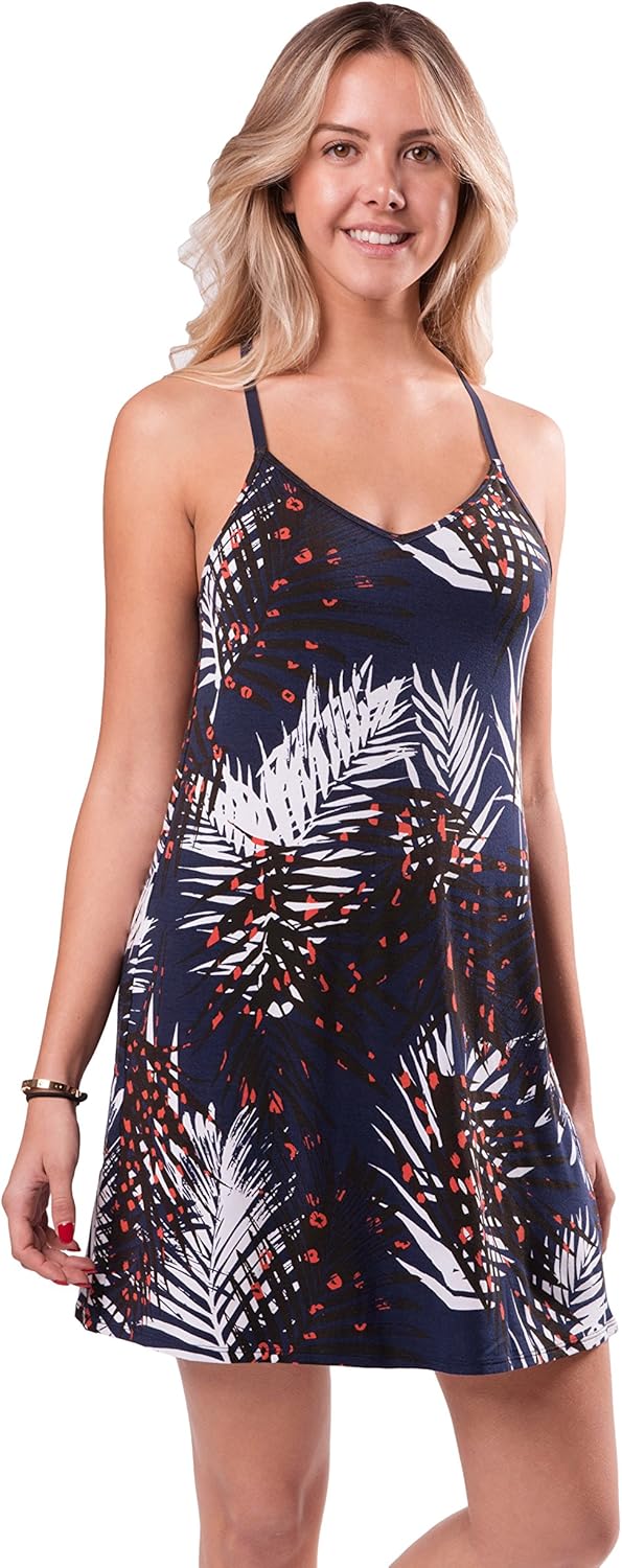 Naked Womens Soft Luxury Nightwear Chemise with Support Shelf Builtin Bra Loungewear Black