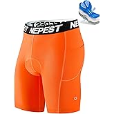 Nepest Cycling Underwear for Men Bike Shorts 4D Padded Biking Road Bicycle Biker MTB Liner Padding Shorts with Pockets