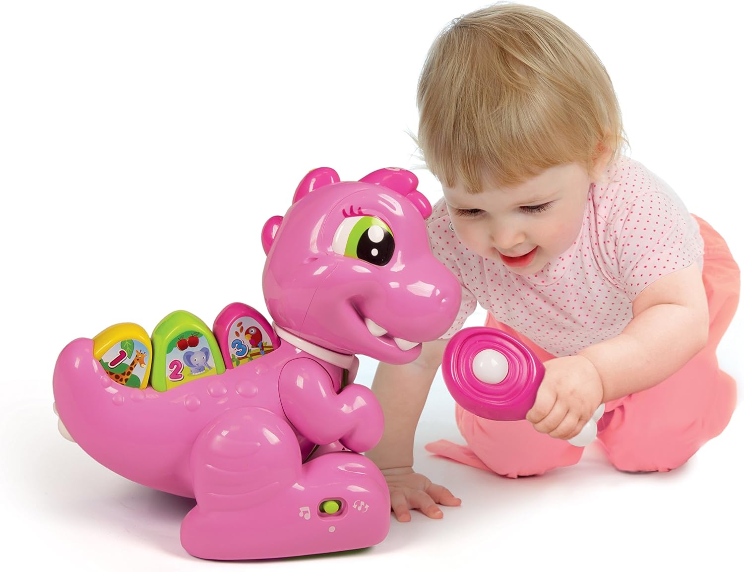 baby clementoni t rex pink