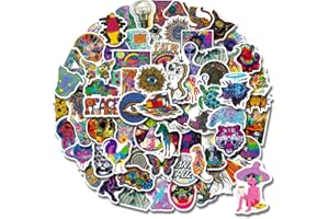 POTOTA Trippy Stickers 100 PCS Psychedelic Stickers for Adults,Trippy Accessories Stickers,Hippie Sticker Packs for Adults,Laptop Water Bottle Car Cup Computer Guitar Skateboard Luggage Bike