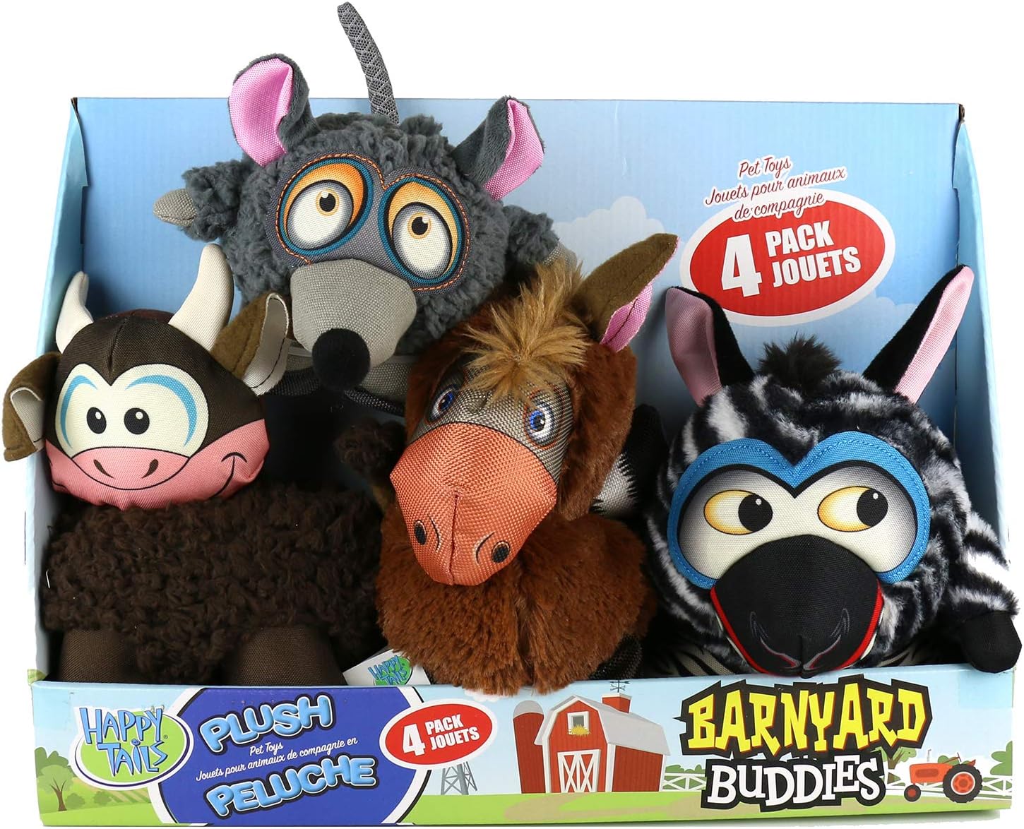 happy tails barnyard buddies dog toys