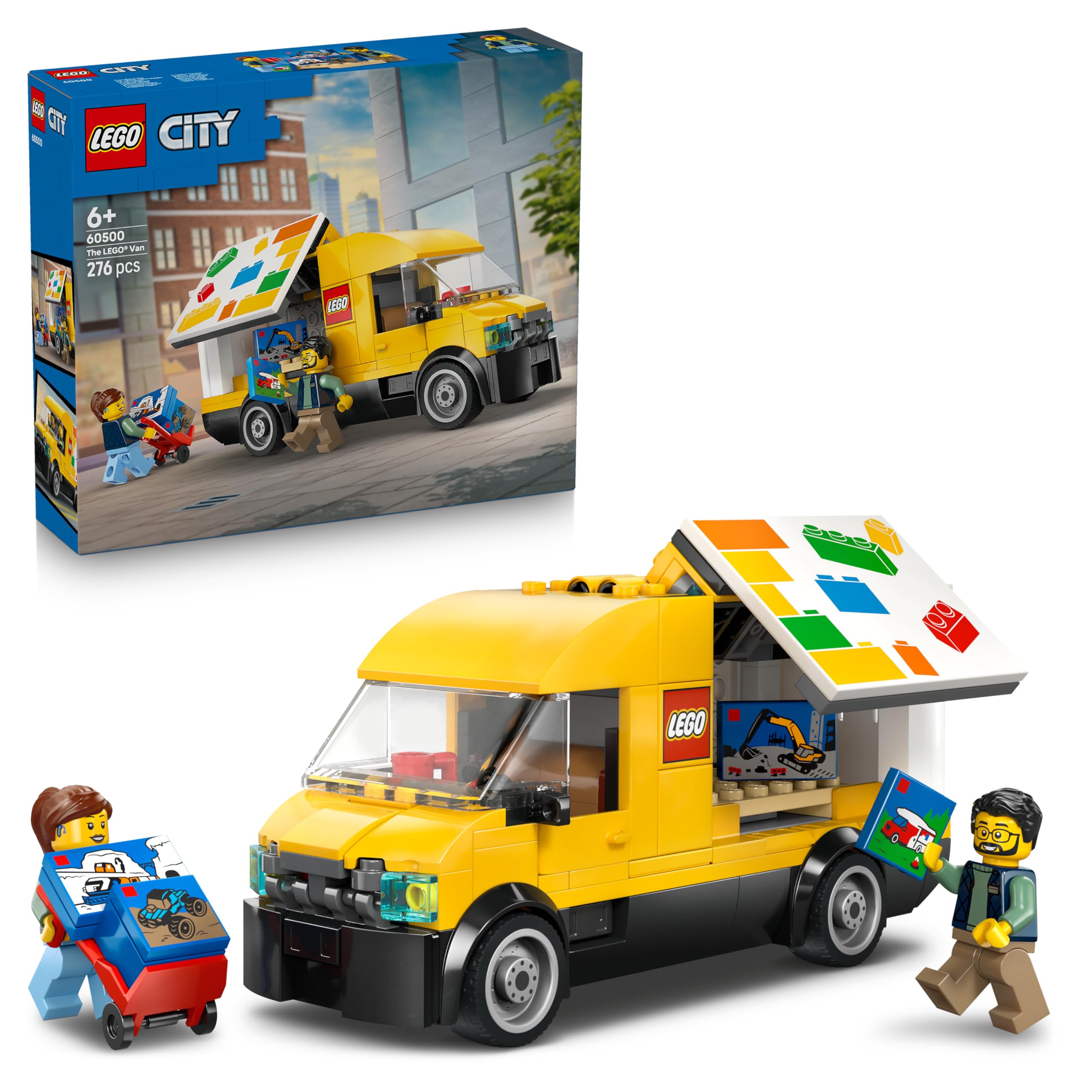 LEGO City: Der LEGO Lieferwagen - Modellbau mit 2 Minifiguren, Transportwagen und Zubehör - Geburtstagsgeschenk für Jungen ab 6 Jahren - 60500