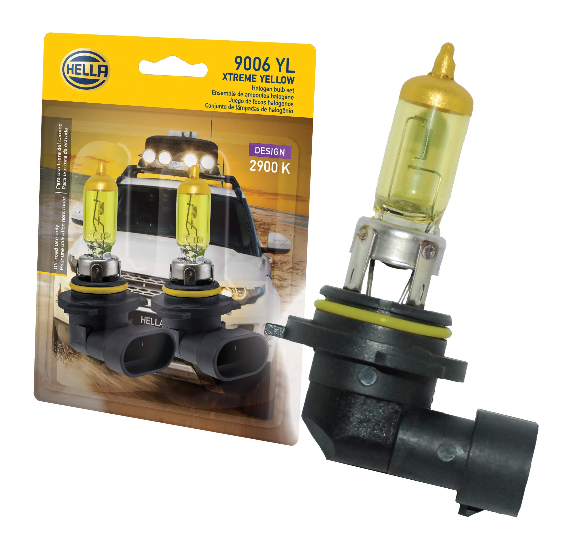 Photo 1 of HELLA 9006 YL Twin Blister Xtreme Yellow Bulb (12V 55W), 2 Pack