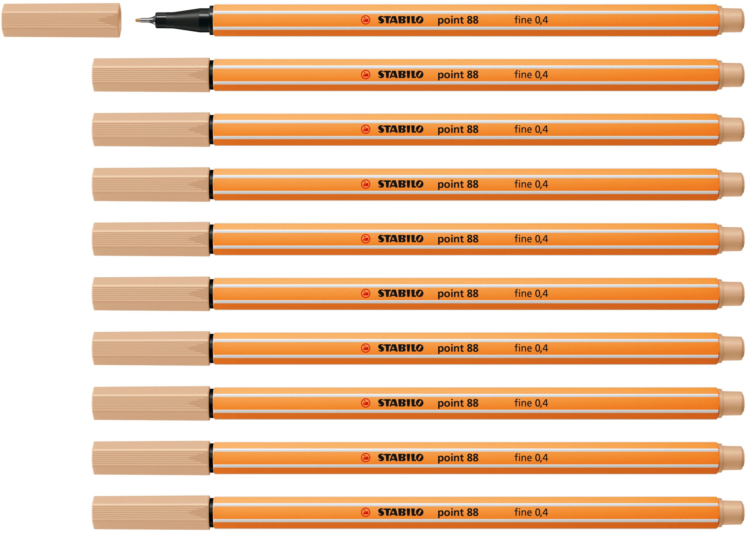 STABILO point 88 - Fineliner - Pack of 10 - Beige