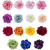 15 Pieces Flower Hair Clip for Women Rose Floral Pins Accessories for Wedding(Fresh Colors)