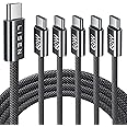 LISEN Type C Charging Cable, [5-Pack, 6.6FT] USB-C to USB-C Cable, 60W C Type Fast Charging Cable for iPad Air 4/5, iPad Mini 6, iPad Pro 12.9/11, Samsung S23, Google Pixel, MacBook Air/Pro 2020