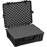 Condition 1 25" Large Waterproof Hard Case Model 839 with Foam, Portable Protective Storage Box for Travel, Hunting, Military, Tactical, Made in USA, 24.50"x 19.46"x8.41" Black