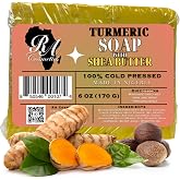 RA COSMETICS 100% Natural Turmeric Soap Bar for Face &amp; Body | Handcrafted, Gentle Exfoliation, Oil Control, Chemical-Free, All Skin Types
