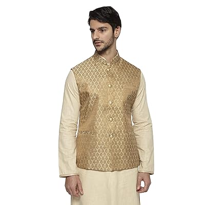 Nehru Jacket Amazon Gold Jacket Raymond Men's Beige Cotton