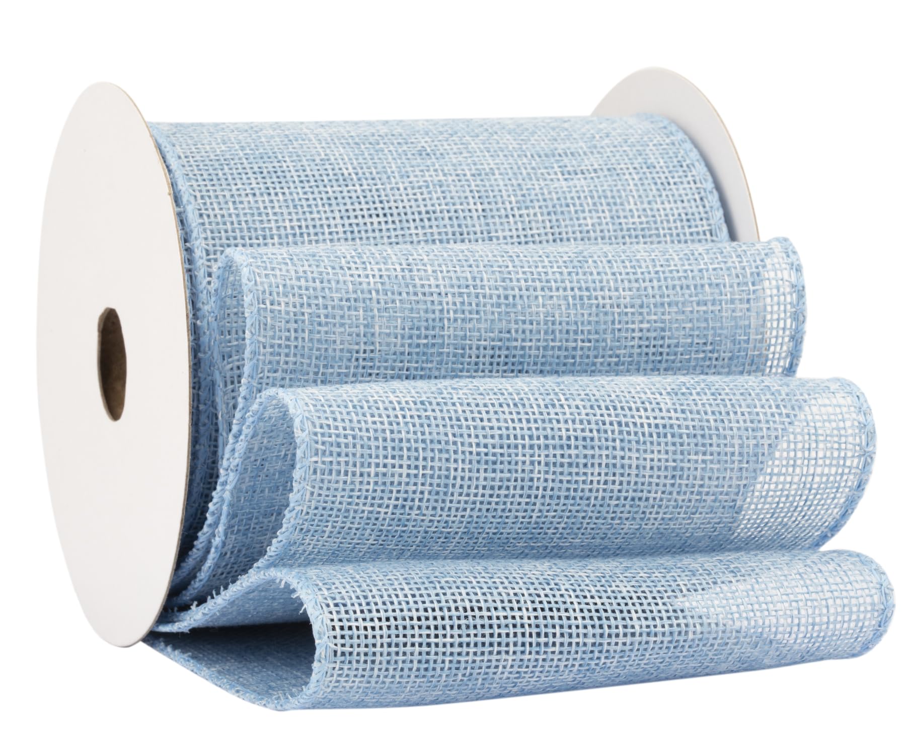 Fondersy 9-Meter Lt. Blue Burlap Ribbon Wired Burlap Ribbon - 100mm Width for Gift Wrapping, Floral Arrangements, Wreath Making, and Christmas Decor