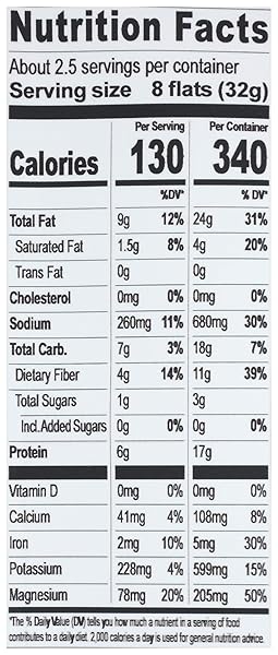 BRAD’S RAW ORGANIC SEA SALT CAULIFLOWER VEGGIE FLATS, 3 OZ