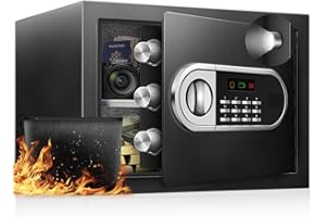 RETLLAS 1.4 Cu Ft Safe Box for Home Steel Electronic Digital Safety Box Personal Security Lock Box with LED Sensor Light Emergency Type-C External Charge for Money Jewelry Documents