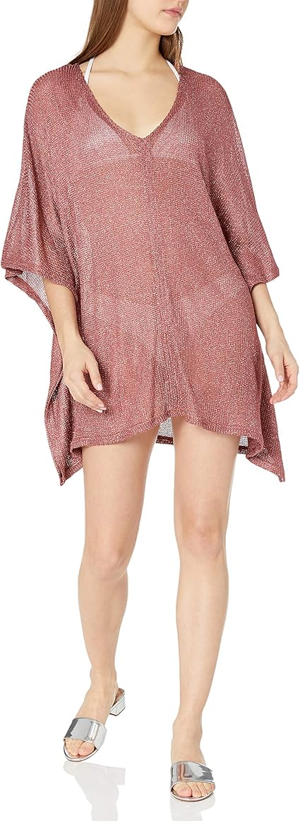 bcbg shimmer stripe knit gown