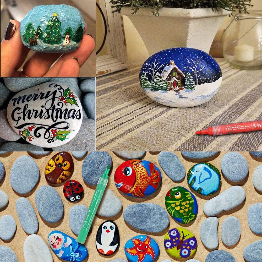 Acrylic Paint Pens for Rocks Painting, Ceramic, Glass, Wood, Fabric, Canvas, Mugs, DIY Craft Making Supplies, Scrapbooking Craft, Card Making. Acrylic Paint Marker Pens Set of 12 Colors: Arts, Crafts & Sewing