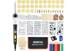 SREMTCH Wood Burning Kit,Wood Burning Tool for Beginners, 110PCS Professional Wood Burner Pen for Embossing/Carving/Soldering & Pyrography