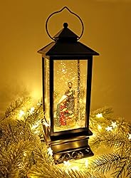 Eldnacele Musical Snow Globe Lantern Lighted Lamp