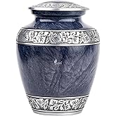 INTAJ Cremation Urn for Human Ashes Adult Male or Female – Handcrafted Aluminium Large Memorial Urn – Elegant Memorial Urn for Home Display – 200 lbs Capacity Funeral Urn for Ashes