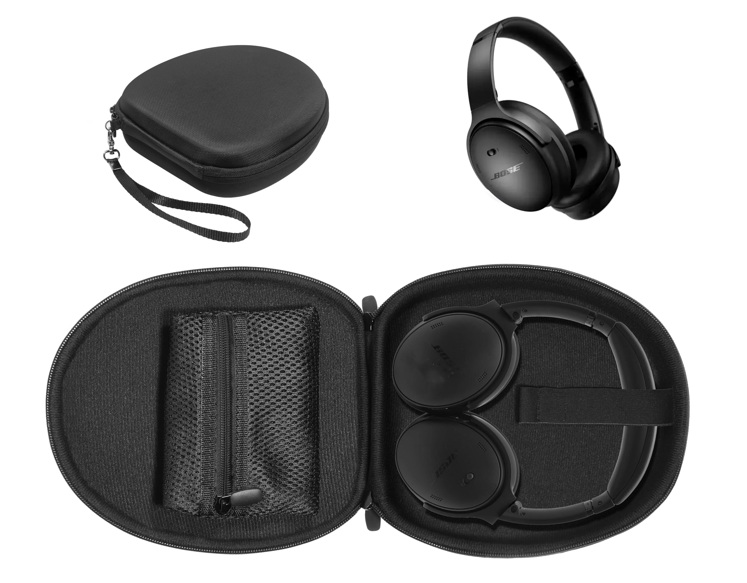 Photo 1 of CaseSack Case for Bose QuietComfort Wireless Noise Cancelling Headphones, QuietComfort Ultra Wireless Noise Cancelling Headphones, QuietComfort 45, 35, 35 II. Replacement case only (Black)