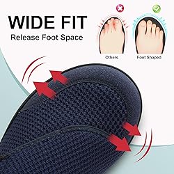 LeIsfIt Mens Wide Toe Box Shoes Adjustable Diabetic