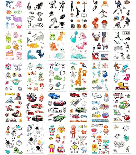 Tatuaj Temporal luminosos para niños, 12 hojas que brillan en la Tatuaj Temporal luminosos para niños, 12 hojas que brillan en la