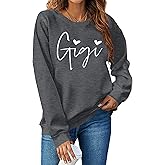 ALLTB Gigi Sweatshirt Women Gigi Heart Graphic Sweater Gifts for Grandma Nana Pullover Top Casual Long Sleeve Tee Tops